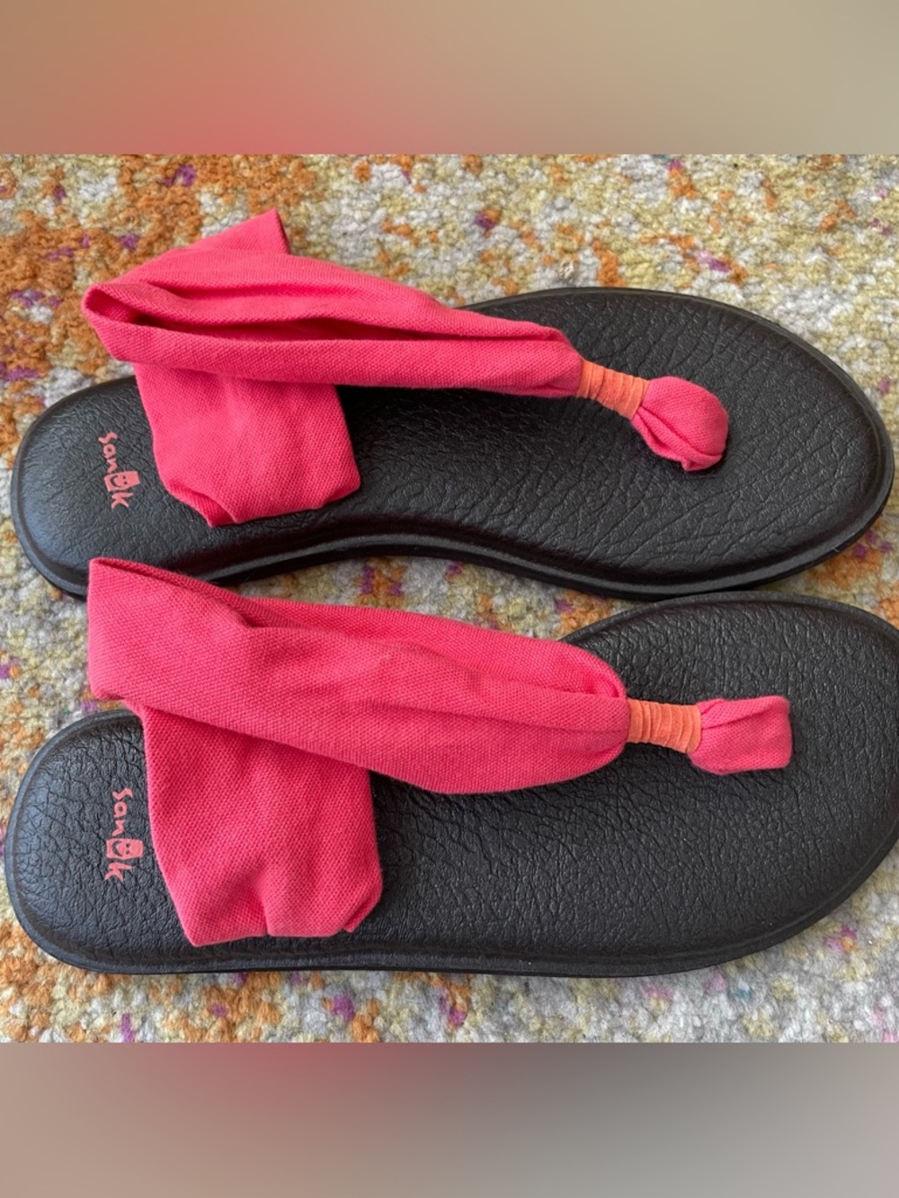 NEW - Women’s Sanuk Yoga Sling Stretch Sandals - Size 9 - Coral Color
